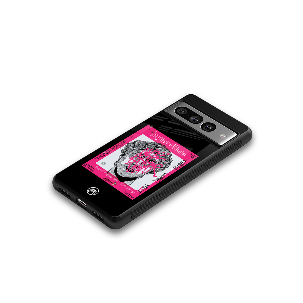 scribbled david michelangelo back phone cover | glass case for google pixel 7 pro