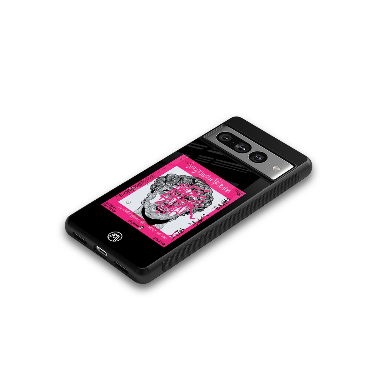scribbled david michelangelo back phone cover | glass case for google pixel 7 pro