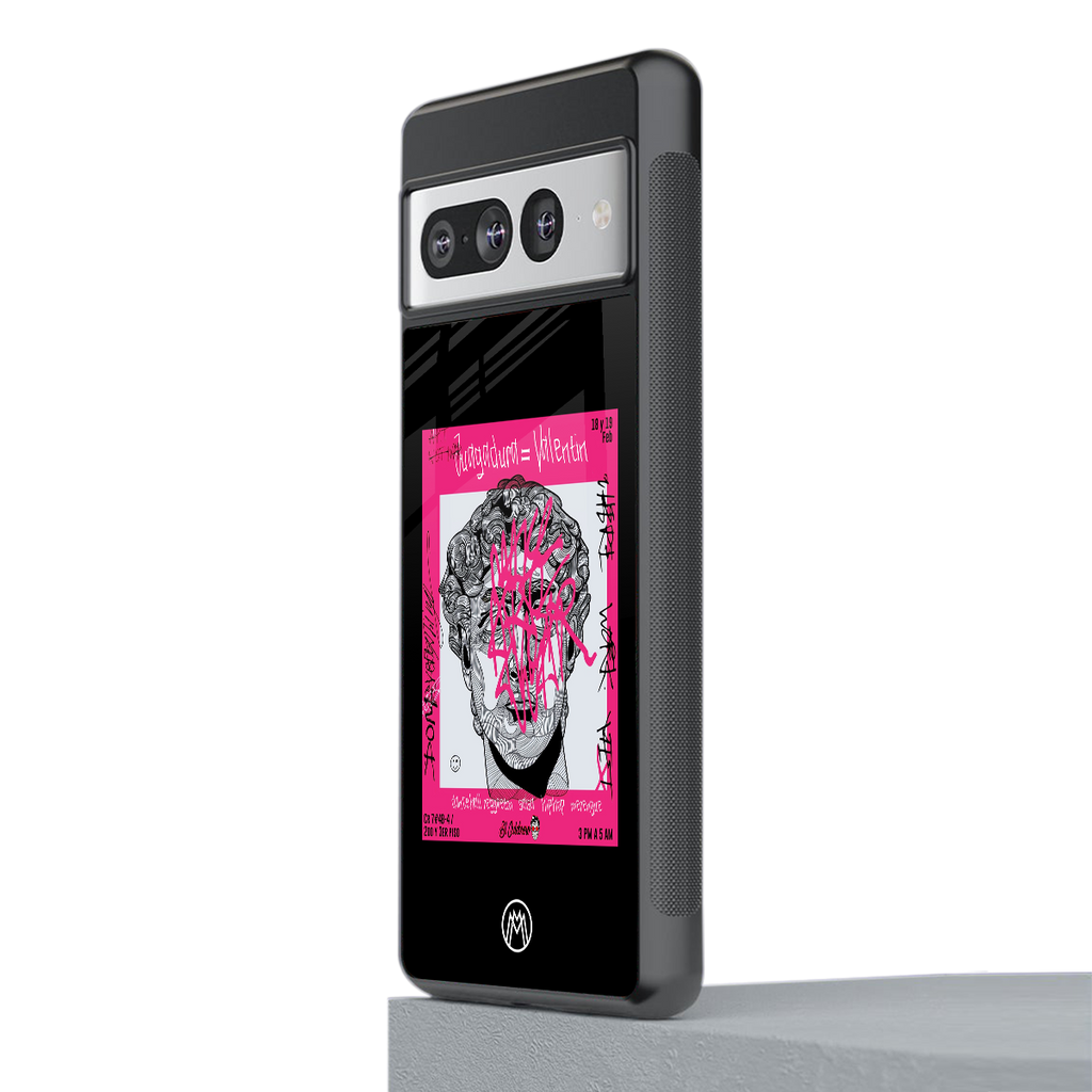 scribbled david michelangelo back phone cover | glass case for google pixel 7 pro