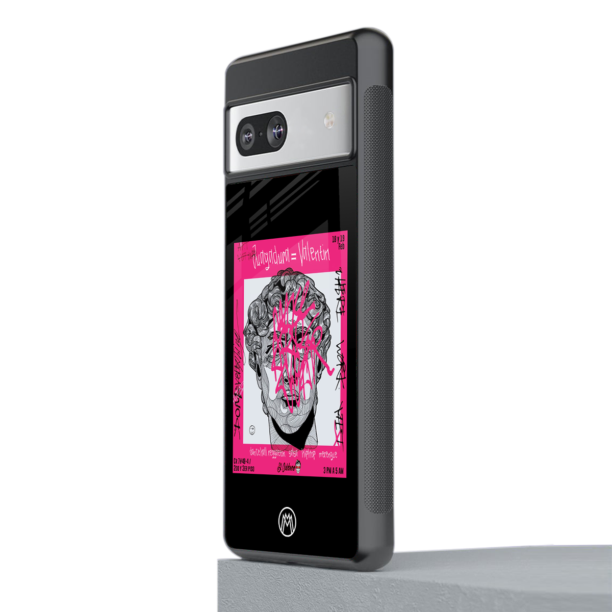 scribbled david michelangelo back phone cover | glass case for Google Pixel 7A