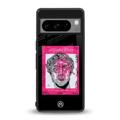 scribbled david michelangelo back phone cover | glass case for google pixel 8 pro