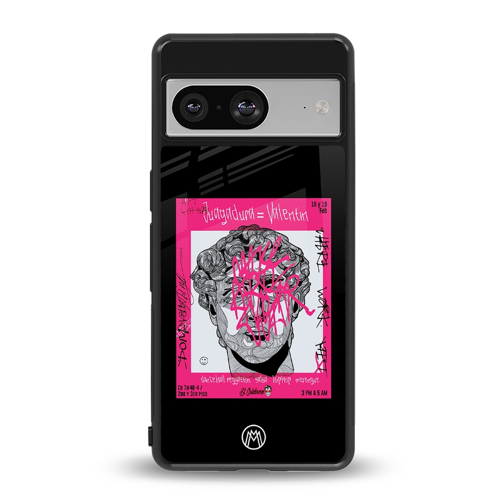 scribbled david michelangelo back phone cover | glass case for Google Pixel 8