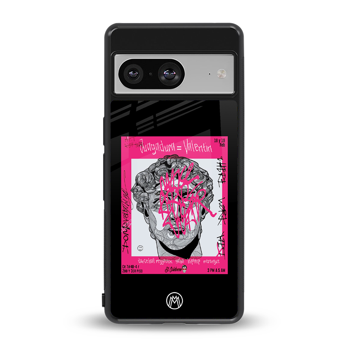 scribbled david michelangelo back phone cover | glass case for Google Pixel 8