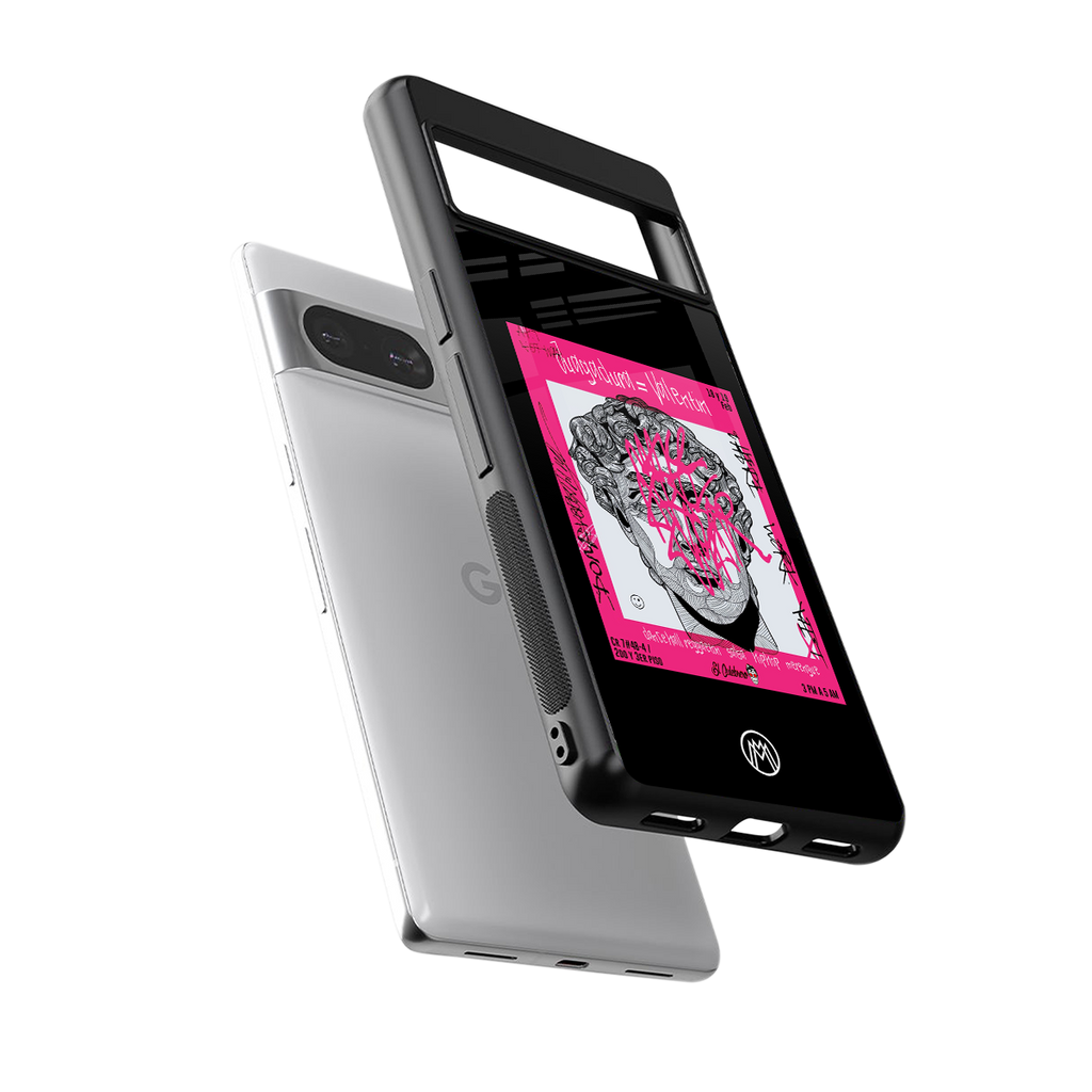 scribbled david michelangelo back phone cover | glass case for Google Pixel 8