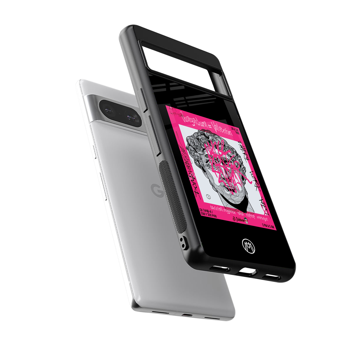 scribbled david michelangelo back phone cover | glass case for Google Pixel 8