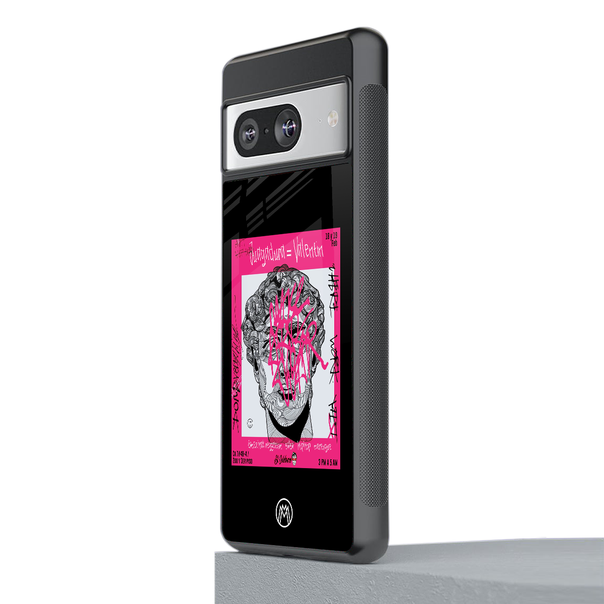 scribbled david michelangelo back phone cover | glass case for Google Pixel 8