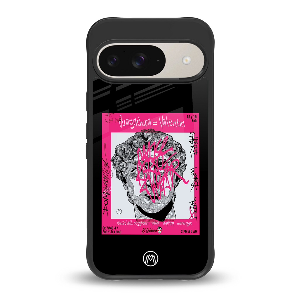 scribbled david michelangelo back phone cover | glass case for google pixel 9