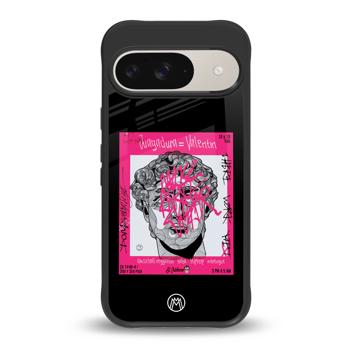 scribbled david michelangelo back phone cover | glass case for google pixel 9