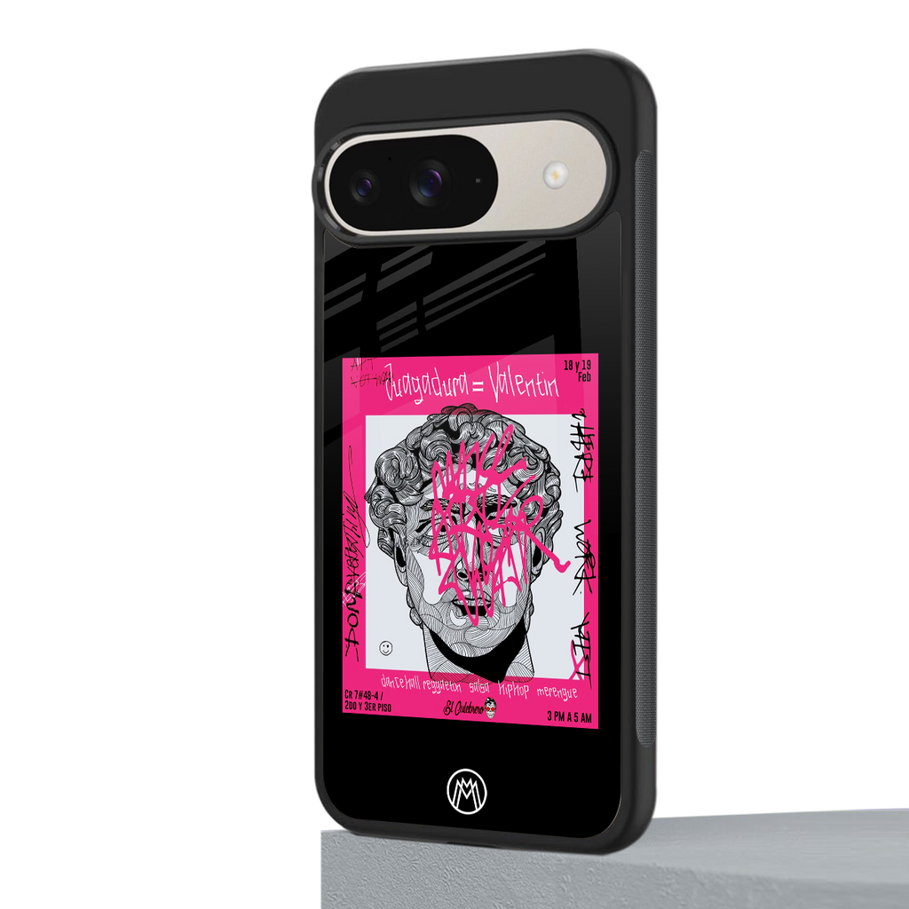scribbled david michelangelo back phone cover | glass case for google pixel 9