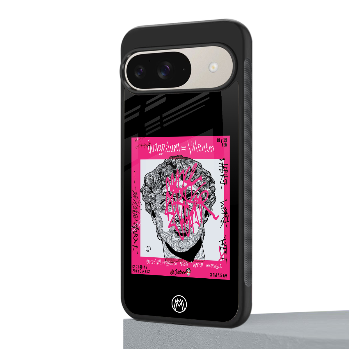 scribbled david michelangelo back phone cover | glass case for google pixel 9