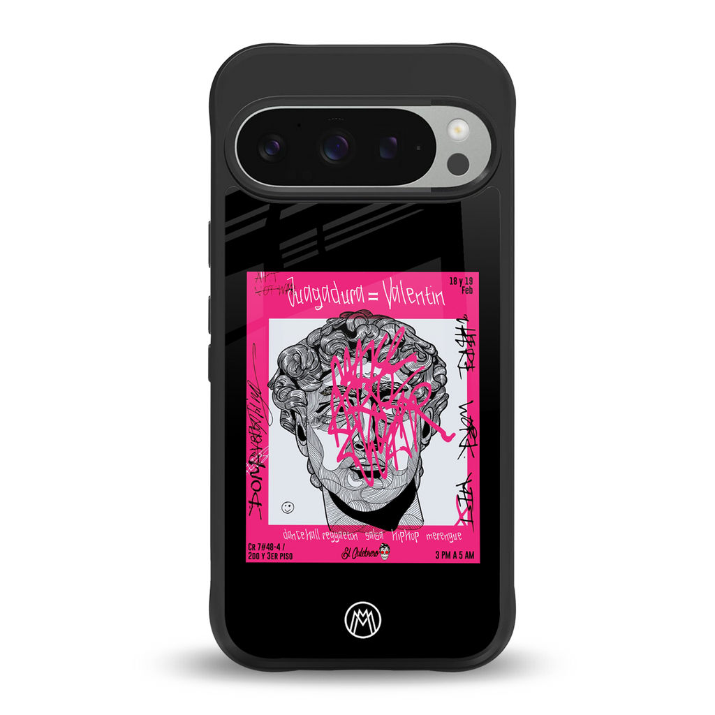 scribbled david michelangelo back phone cover | glass case for google pixel 9 pro