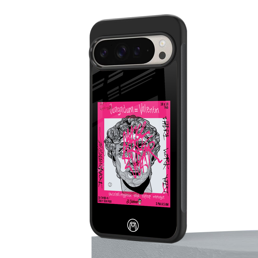 scribbled david michelangelo back phone cover | glass case for google pixel 9 pro