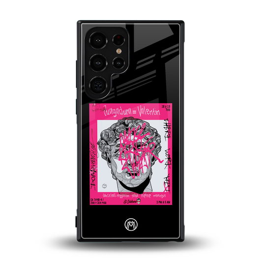 scribbled david michelangelo back phone cover | glass case for samsung galaxy s24 ultra