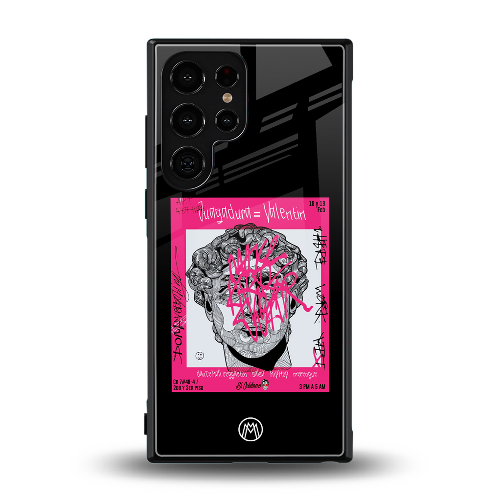 scribbled david michelangelo back phone cover | glass case for samsung galaxy s23 ultra