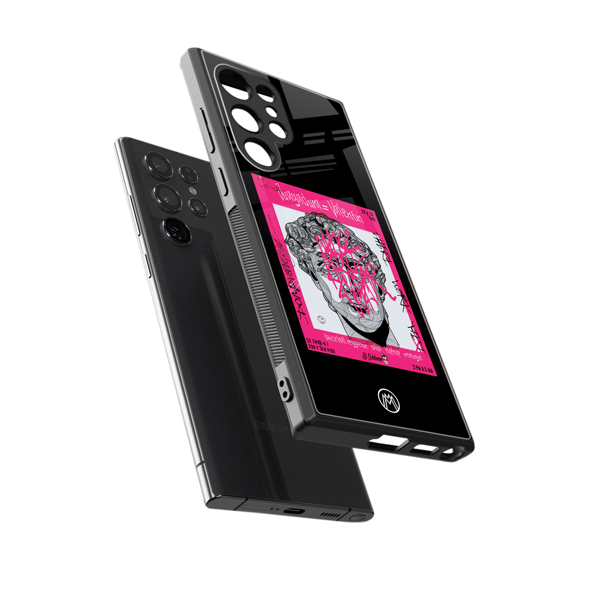 scribbled david michelangelo back phone cover | glass case for samsung galaxy s23 ultra