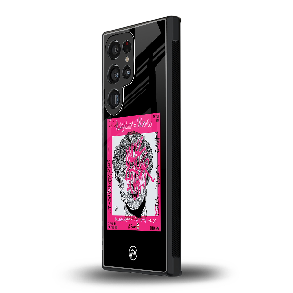 scribbled david michelangelo back phone cover | glass case for samsung galaxy s23 ultra