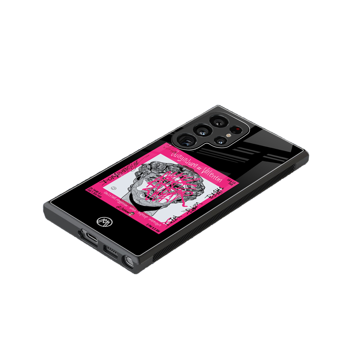 scribbled david michelangelo back phone cover | glass case for samsung galaxy s23 ultra