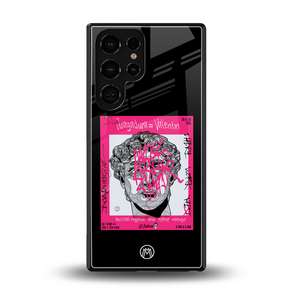 scribbled david michelangelo back phone cover | glass case for samsung galaxy s25 ultra
