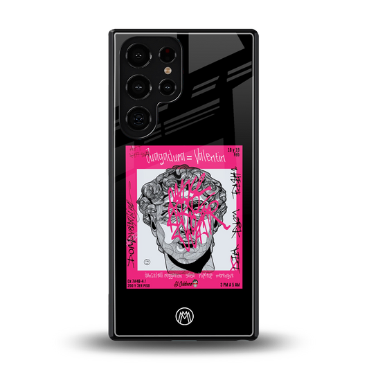 scribbled david michelangelo back phone cover | glass case for samsung galaxy s25 ultra