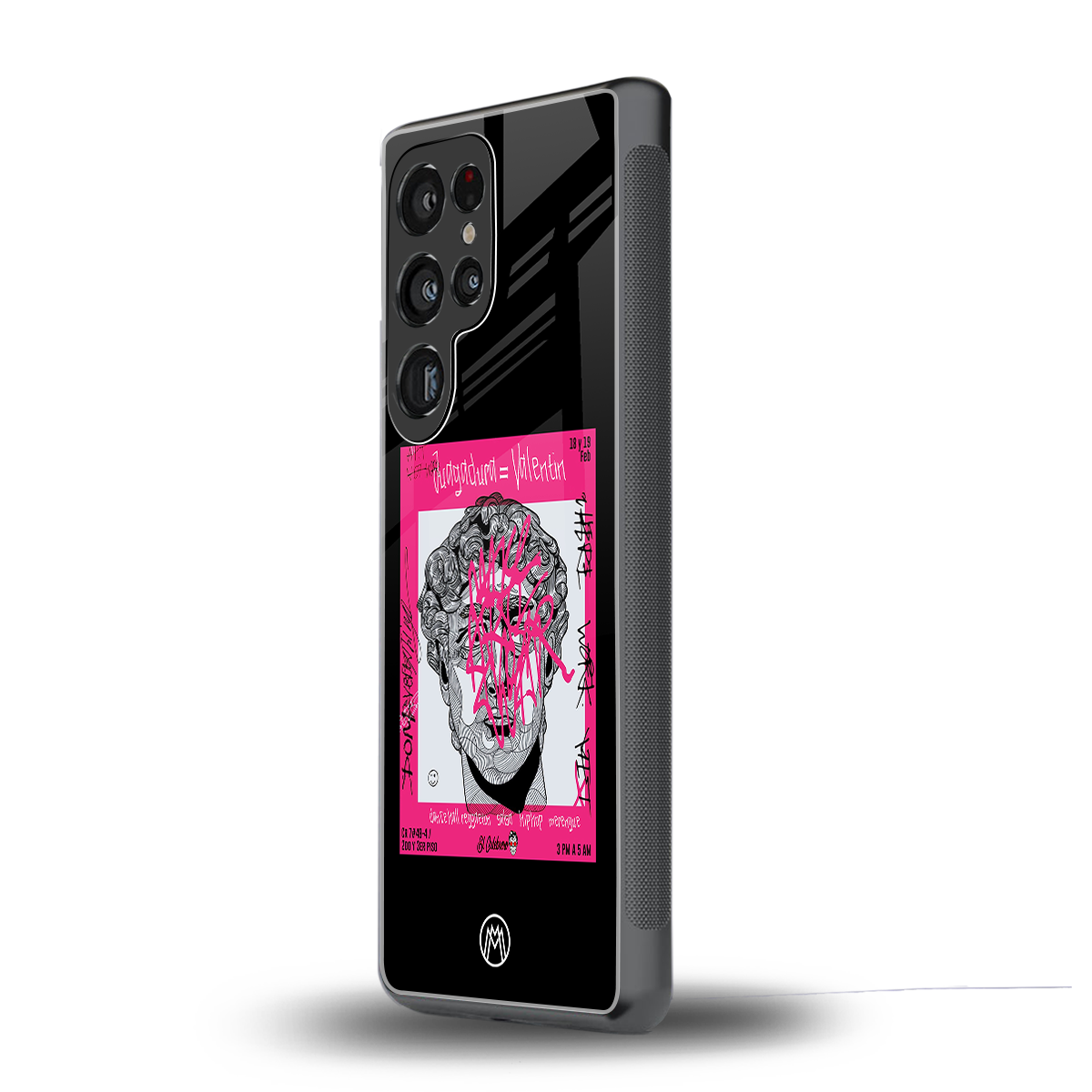 scribbled david michelangelo back phone cover | glass case for samsung galaxy s25 ultra