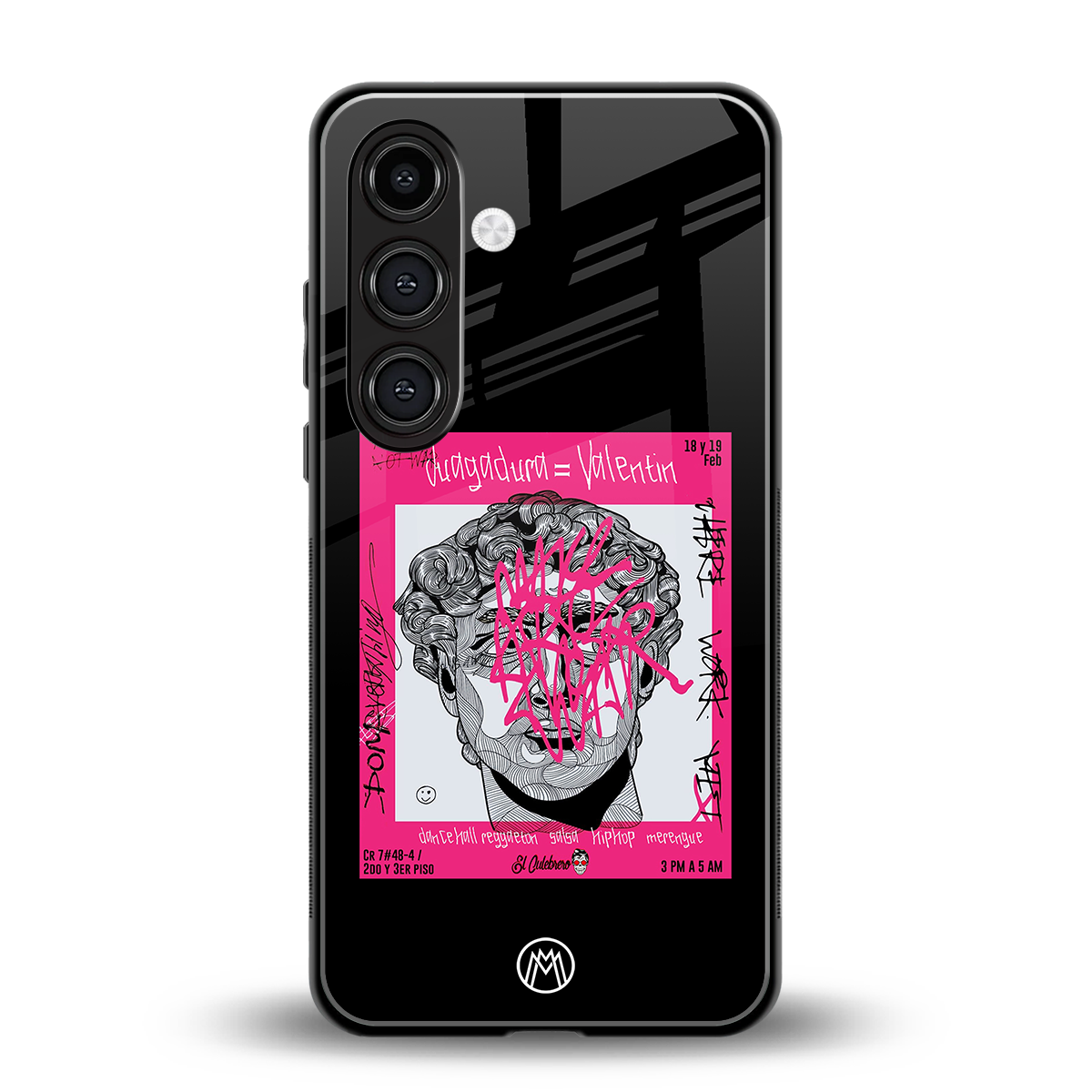 scribbled david michelangelo back phone cover | glass case for samsung galaxy s24