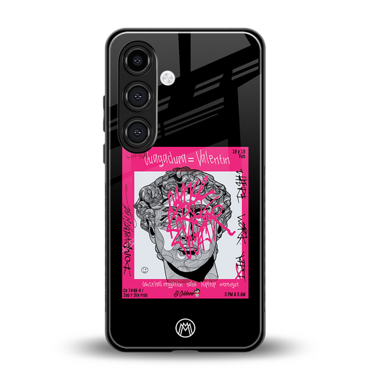 scribbled david michelangelo back phone cover | glass case for samsung galaxy s24 fe