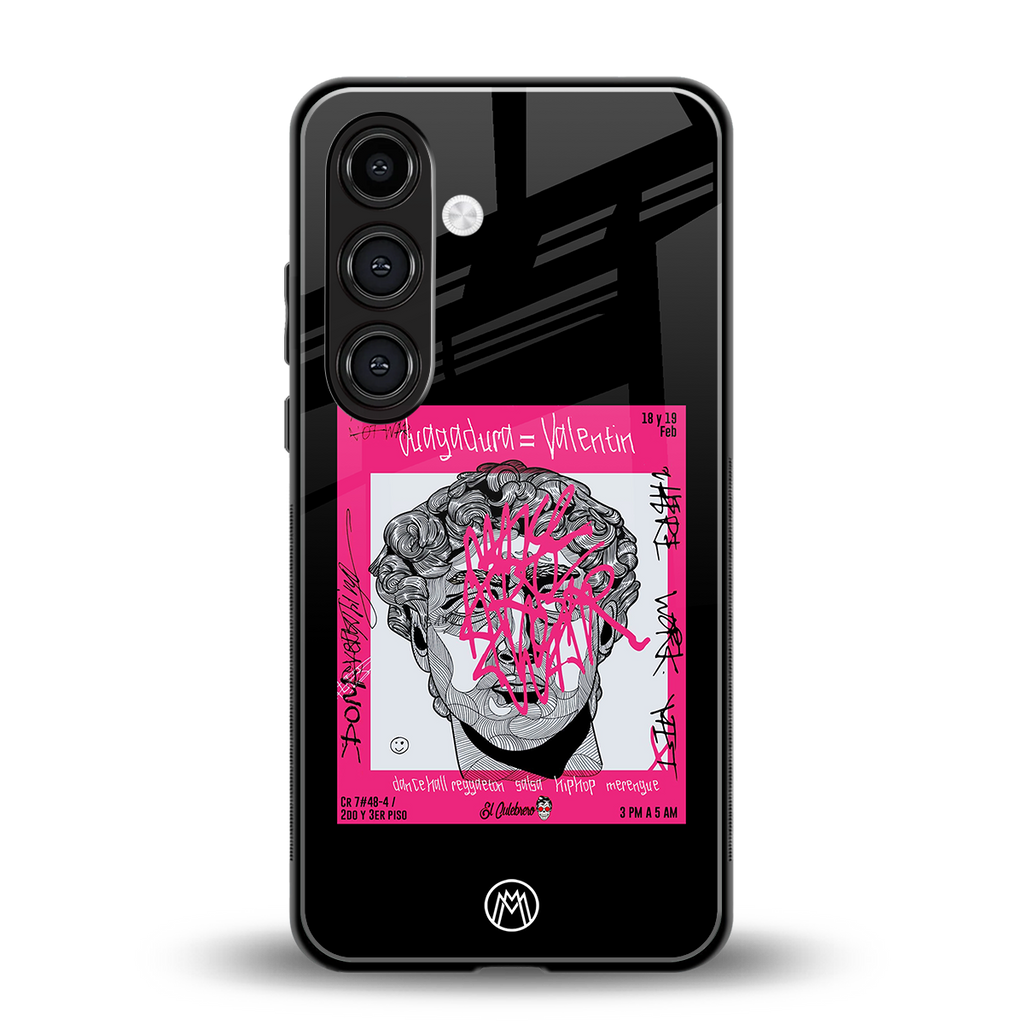 scribbled david michelangelo back phone cover | glass case for samsung galaxy s25 plus