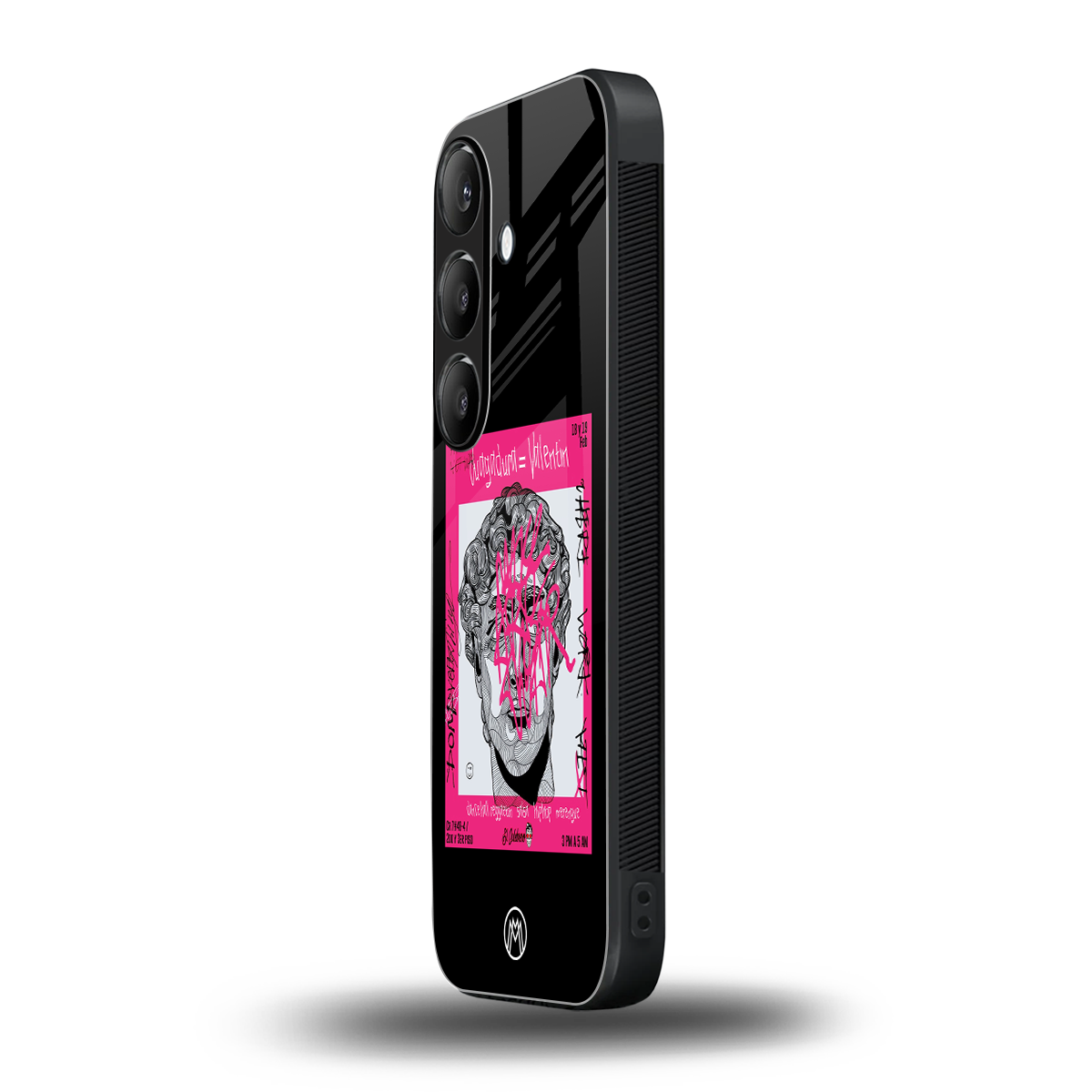 scribbled david michelangelo back phone cover | glass case for samsung galaxy s24 fe