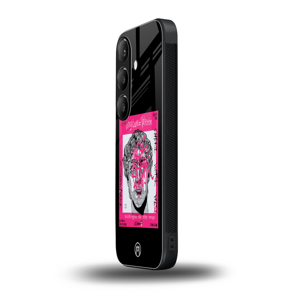 scribbled david michelangelo back phone cover | glass case for samsung galaxy s24 plus