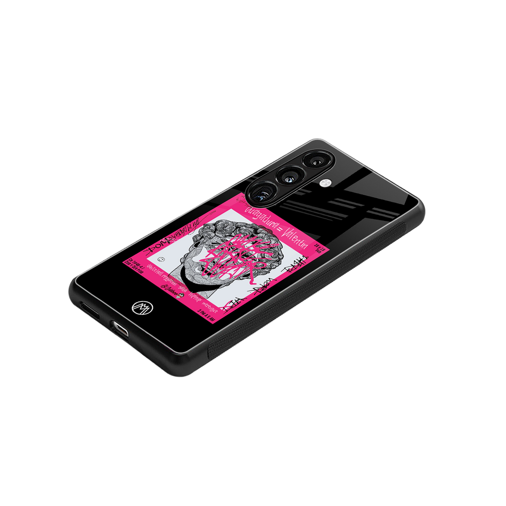 scribbled david michelangelo back phone cover | glass case for samsung galaxy s24