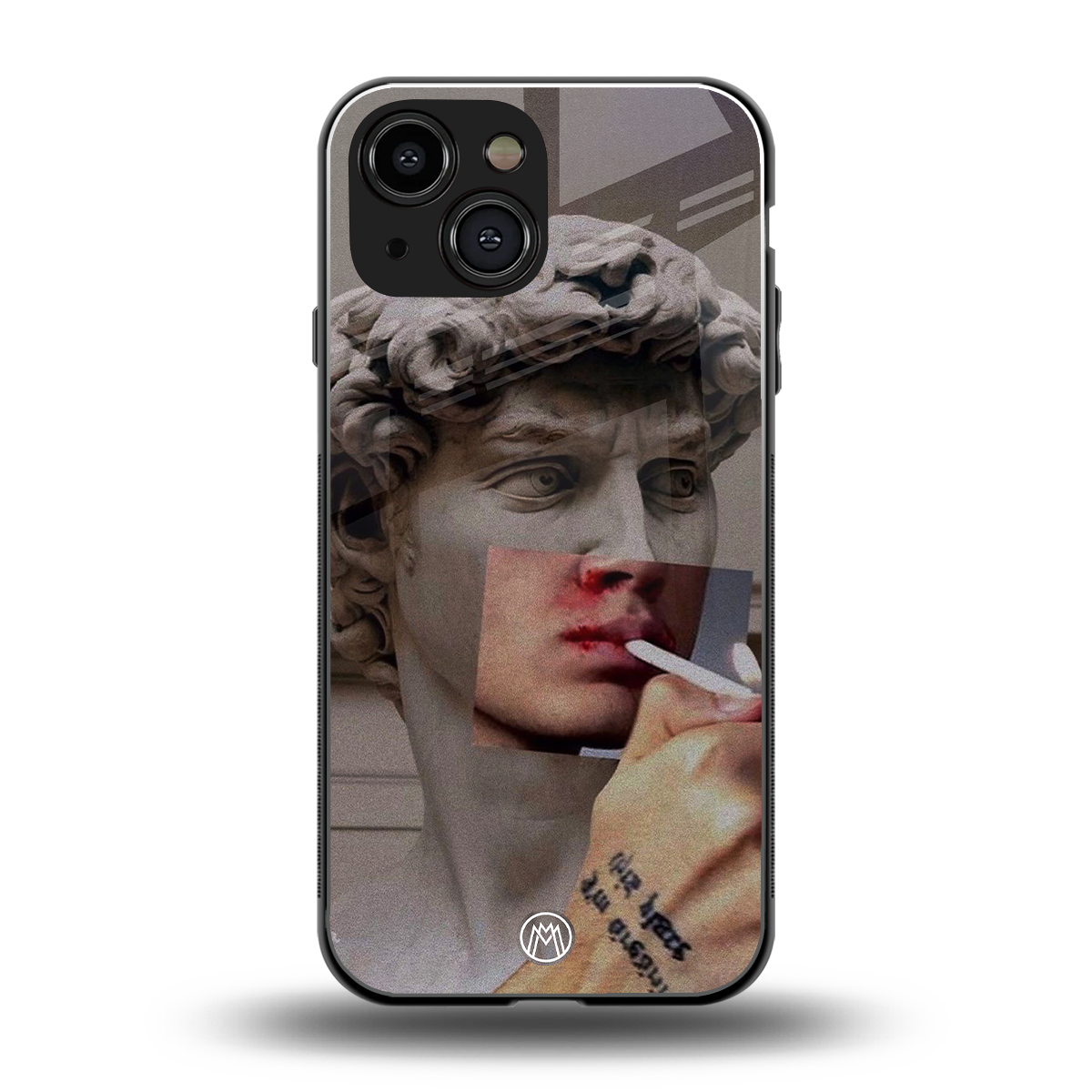 sculpted smoke back phone cover | glass case for iphone 13 mini