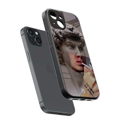 sculpted smoke back phone cover | glass case for iphone 13 mini