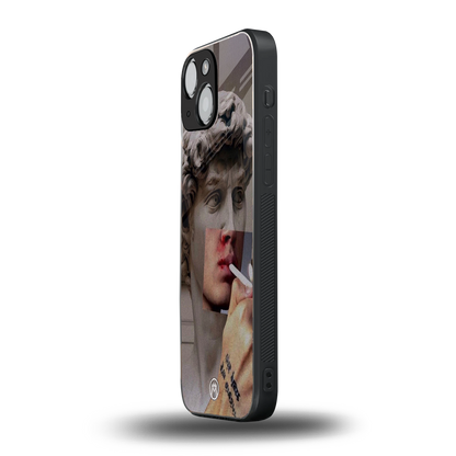 sculpted smoke back phone cover | glass case for iphone 13 mini