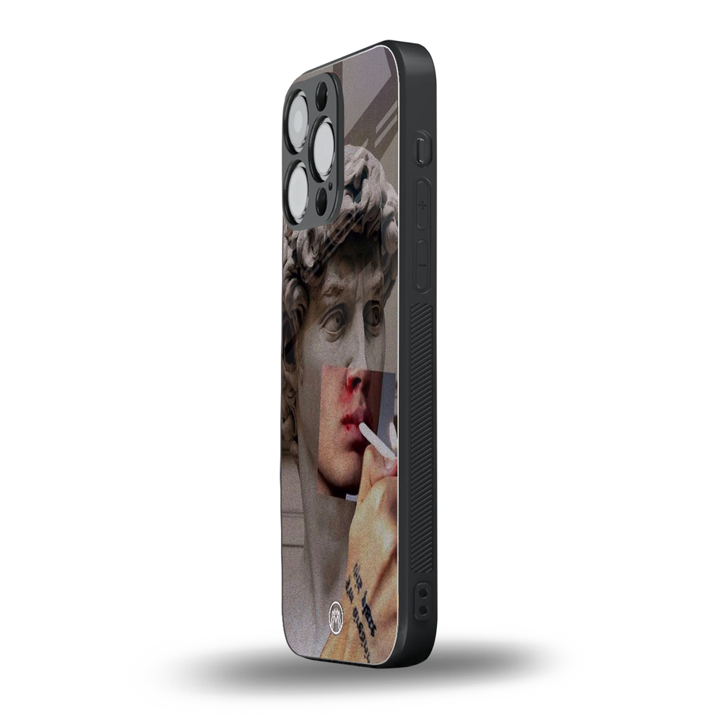 sculpted smoke back phone cover | glass case for iphone 13 pro max