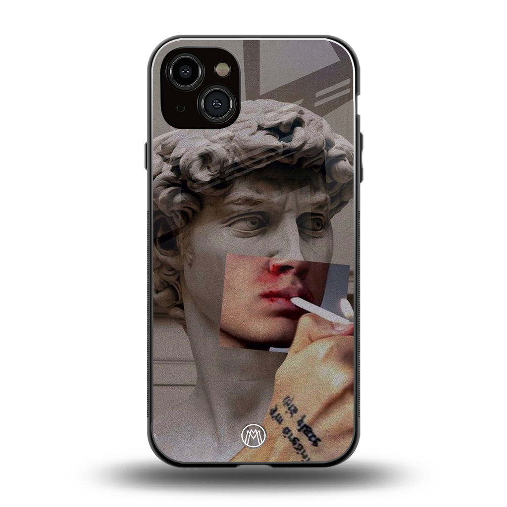 sculpted smoke back phone cover | glass case for iphone 14 plus