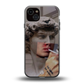 sculpted smoke back phone cover | glass case for iphone 14 plus