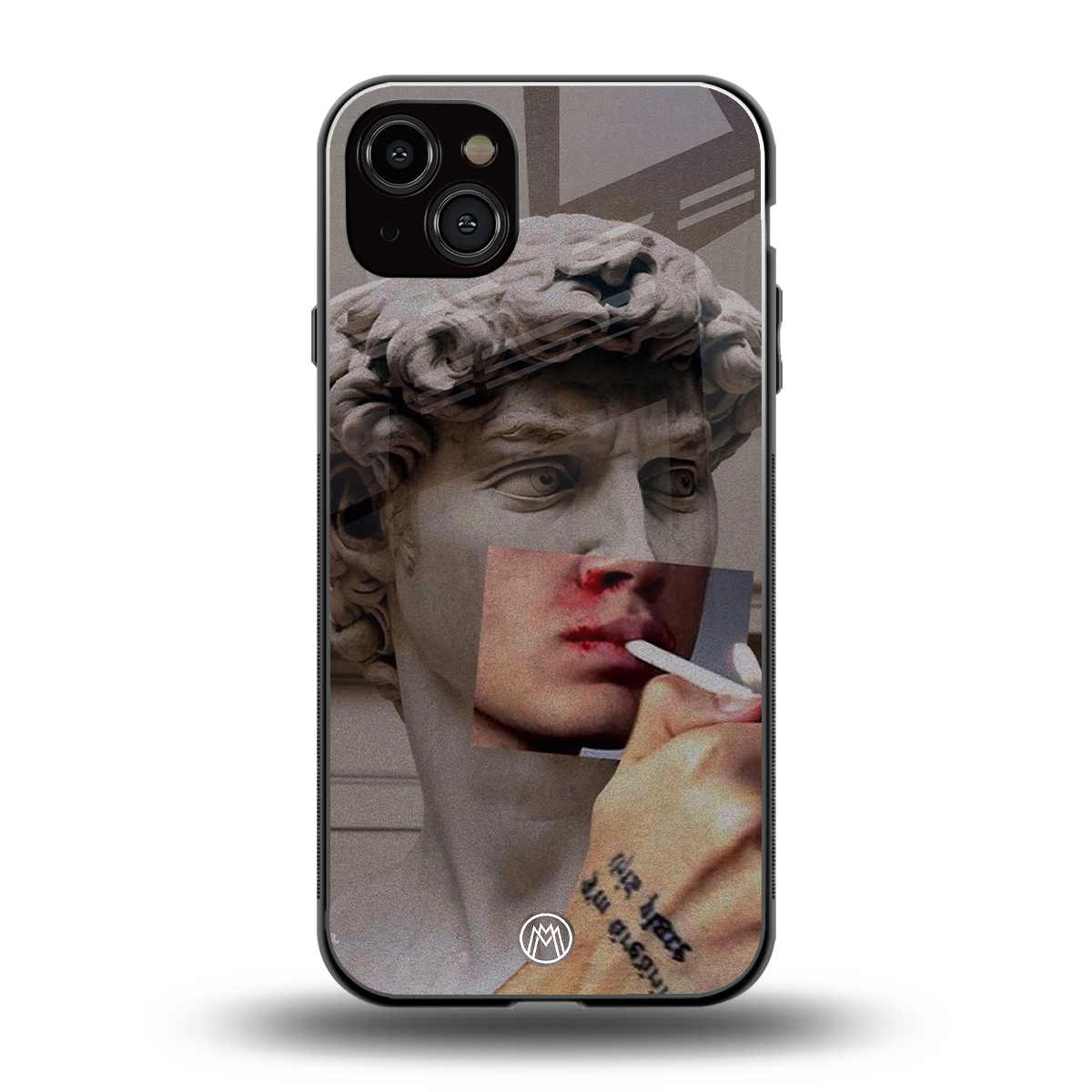 sculpted smoke back phone cover | glass case for iphone 14 plus