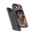 sculpted smoke back phone cover | glass case for iphone 14 plus