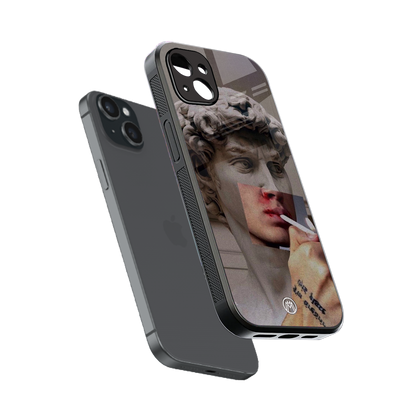 sculpted smoke back phone cover | glass case for iphone 14 plus