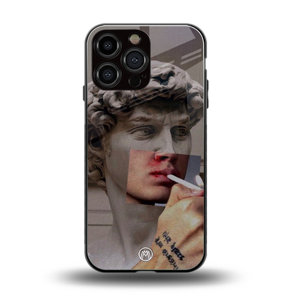 sculpted smoke back phone cover | glass case for iphone 14 pro max