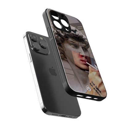 sculpted smoke back phone cover | glass case for iphone 14 pro max