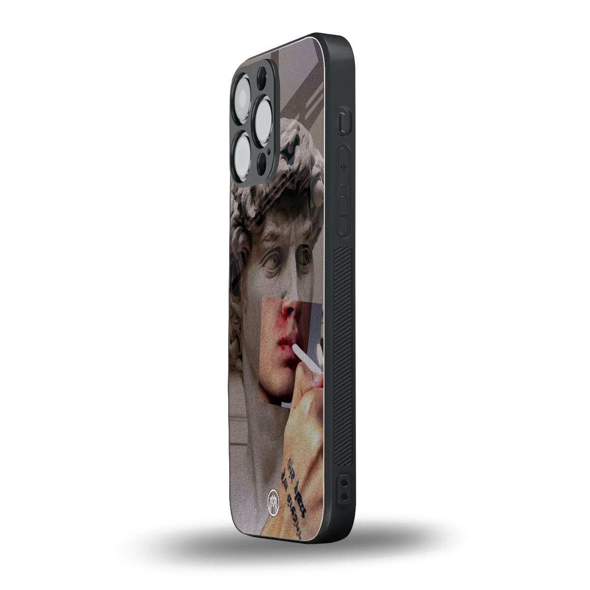 sculpted smoke back phone cover | glass case for iphone 15 pro max