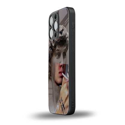 sculpted smoke back phone cover | glass case for iphone 14 pro max