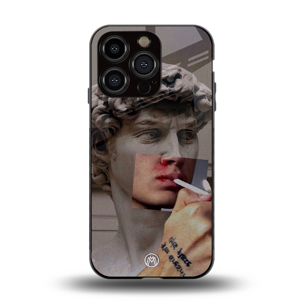 sculpted smoke back phone cover | glass case for iphone 15 pro