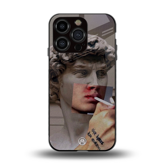 sculpted smoke back phone cover | glass case for iphone 14 pro