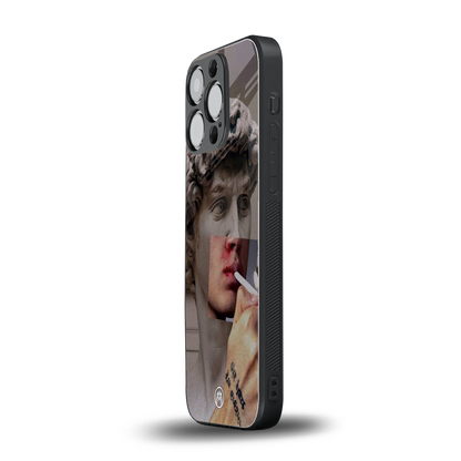 sculpted smoke back phone cover | glass case for iphone 14 pro