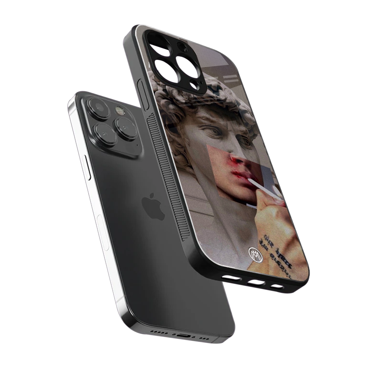 sculpted smoke back phone cover | glass case for iphone 15 pro