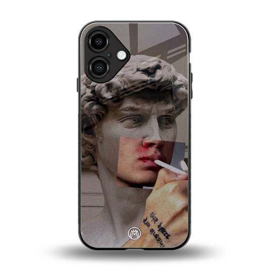 sculpted smoke back phone cover | glass case for iphone 16 plus