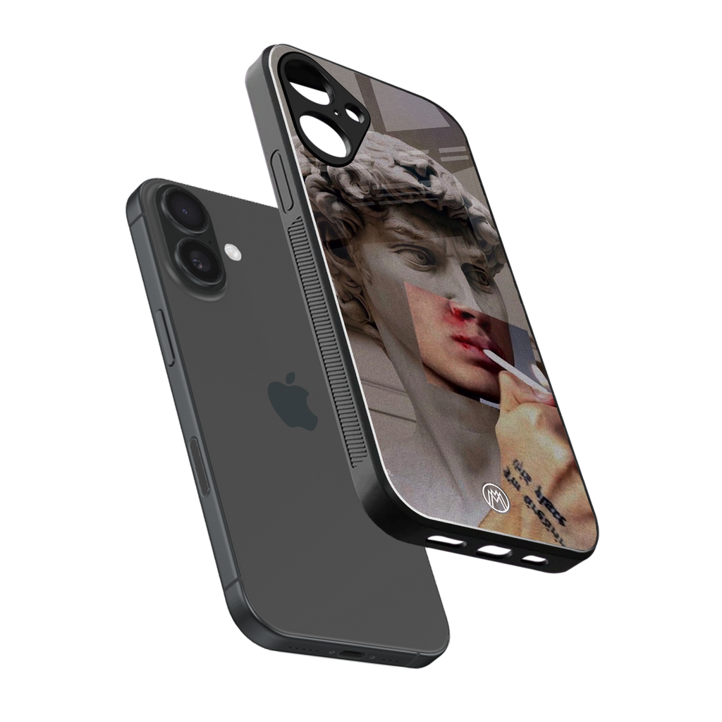 sculpted smoke back phone cover | glass case for iphone 16 plus