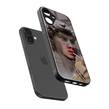 sculpted smoke back phone cover | glass case for iphone 16 plus